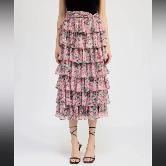 En Saison Lyra Tiered Midi Skirt - Picture 4 of 10